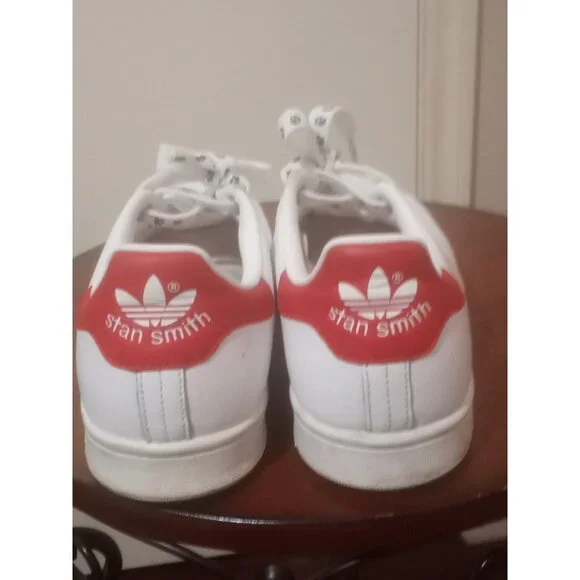 Adidas Mens Stan Smith EF4334 White Red Casual Shoes Sneakers Size 10 - Picture 10 of 12